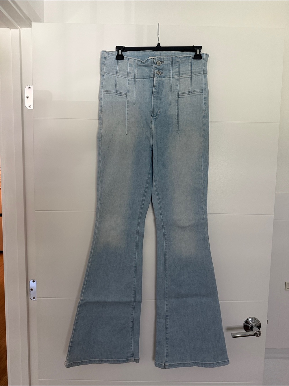 Free People Lightwash High-Rise Flare Jeans